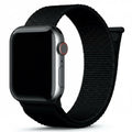 Apple Watch Armband Klett Stoff Schwarz Sport
