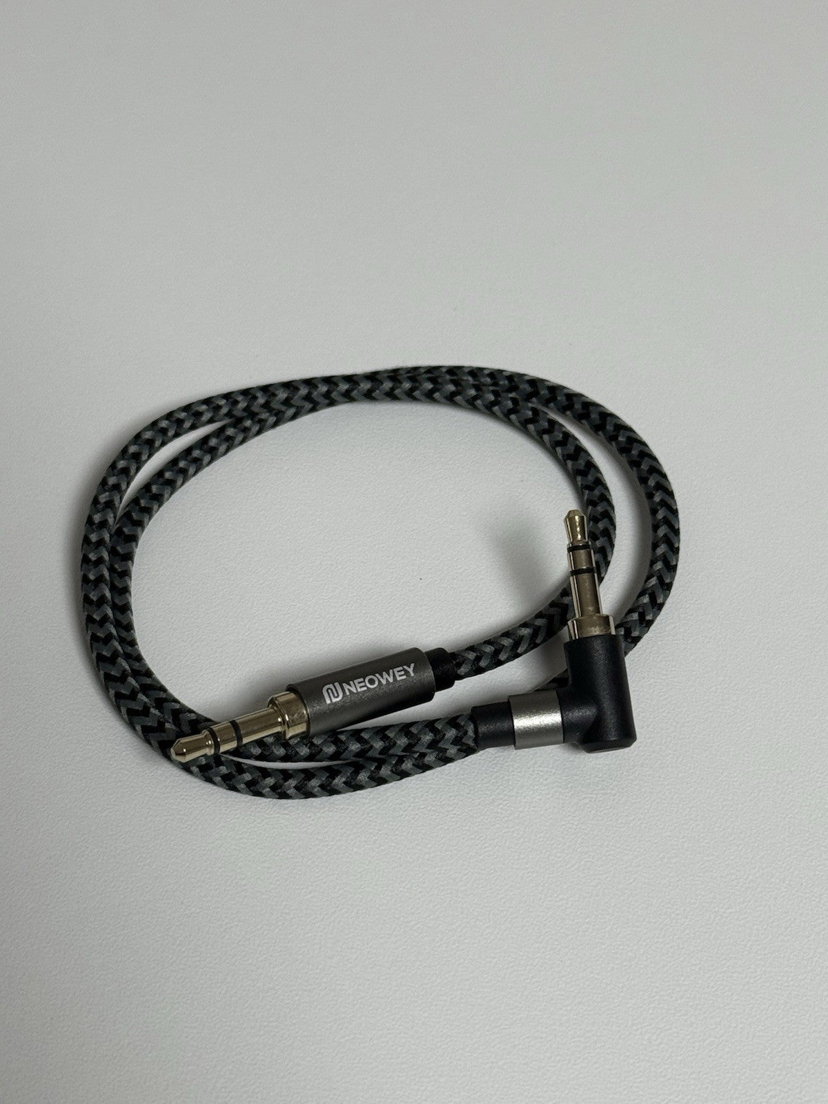 Klinke Kabel 0,5m 1m 2m Winkel 3,5mm Stereo Stecker 90° AUX Stoff Neu